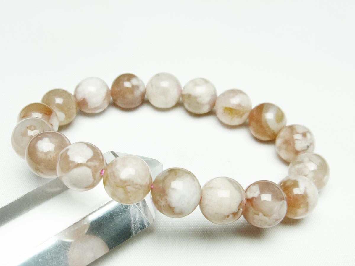 チェリーブロッサムアゲート ブレスレット 桜瑪瑙 12mm メール便可 [M便 1/10] 111-24605