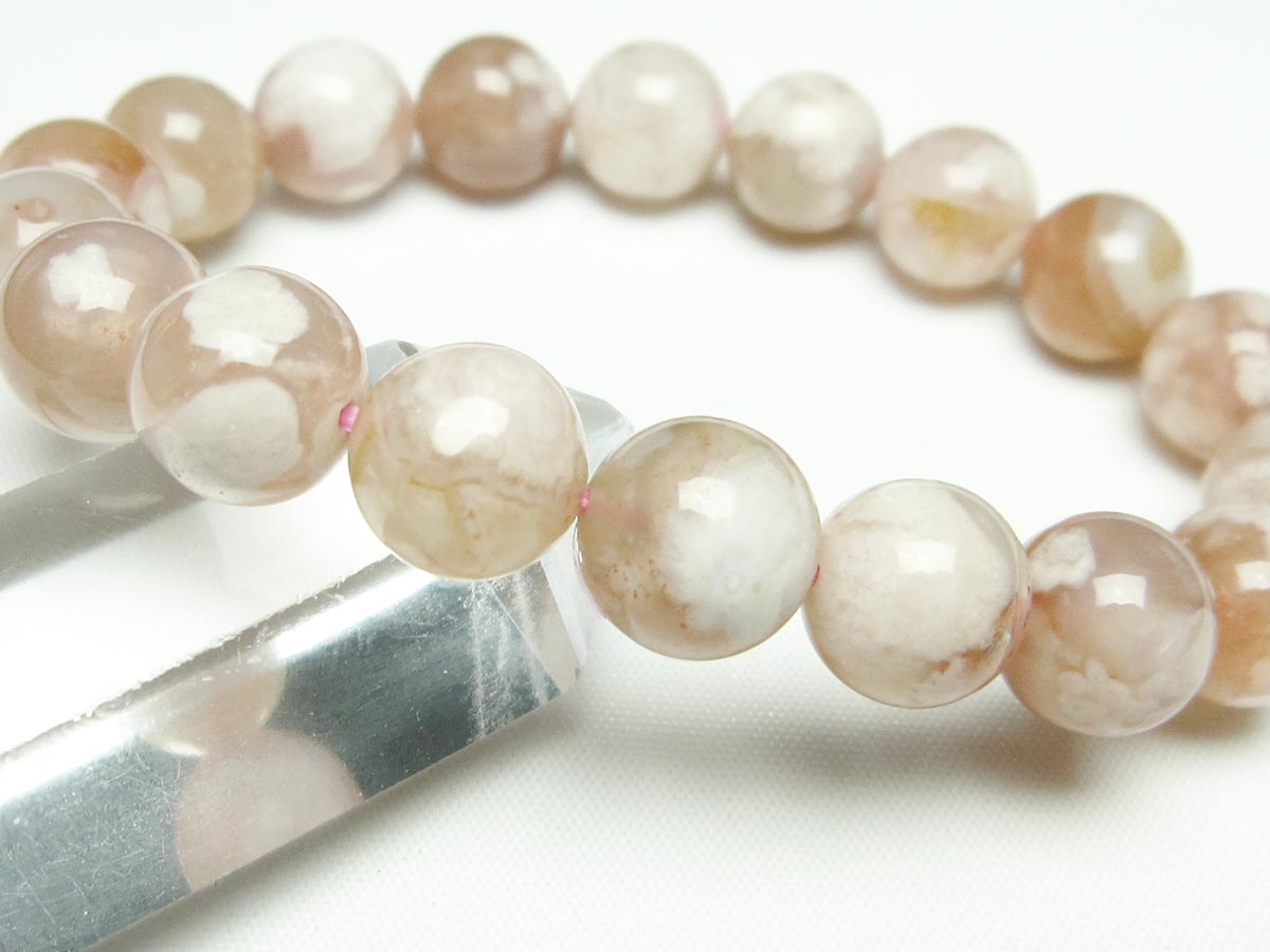 チェリーブロッサムアゲート ブレスレット 桜瑪瑙 12mm メール便可 [M便 1/10] 111-24605