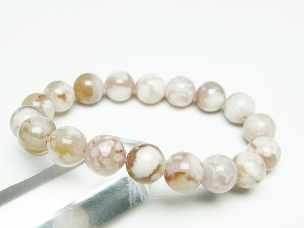 チェリーブロッサムアゲート ブレスレット 桜瑪瑙 12mm メール便可 [M便 1/10] 111-24606