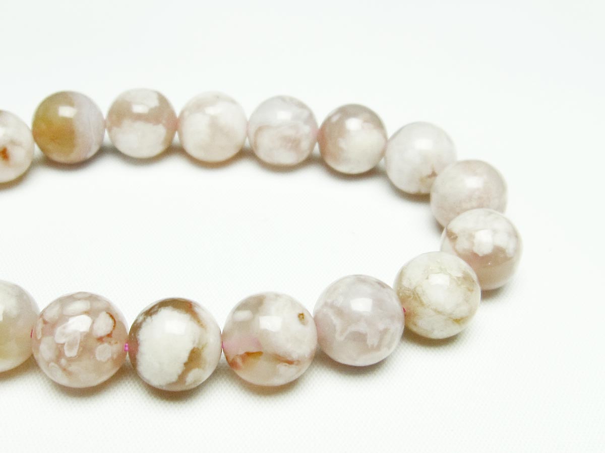 チェリーブロッサムアゲート ブレスレット 桜瑪瑙 12mm メール便可 [M便 1/10] 111-24606