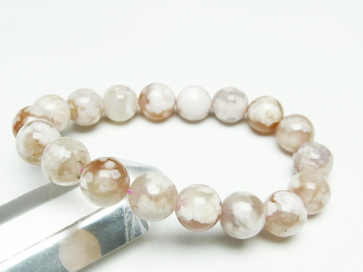 チェリーブロッサムアゲート ブレスレット 桜瑪瑙 12mm メール便可 [M便 1/10] 111-24607