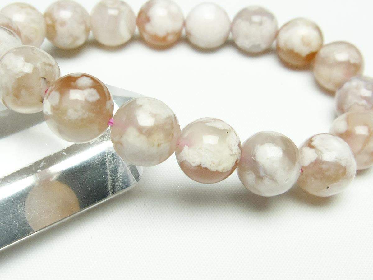 チェリーブロッサムアゲート ブレスレット 桜瑪瑙 12mm メール便可 [M便 1/10] 111-24607