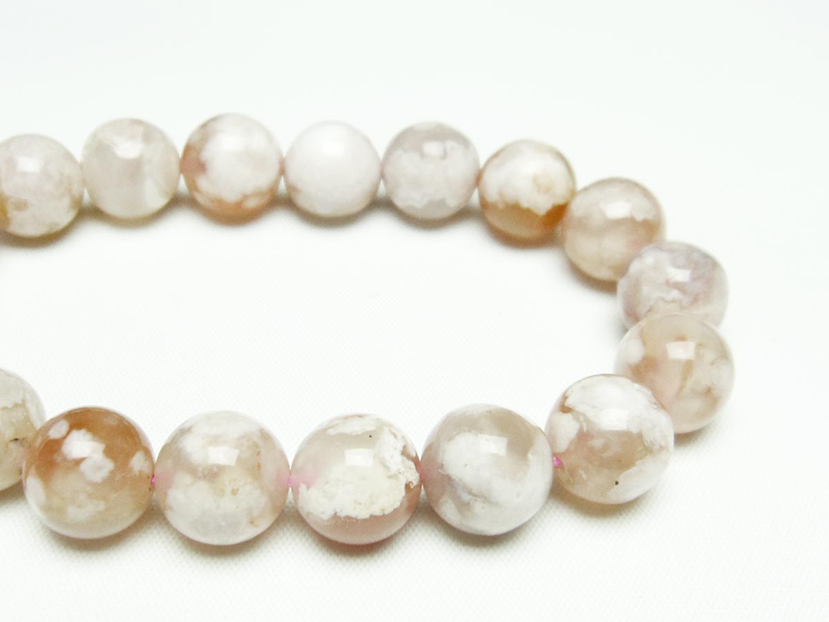 チェリーブロッサムアゲート ブレスレット 桜瑪瑙 12mm メール便可 [M便 1/10] 111-24607