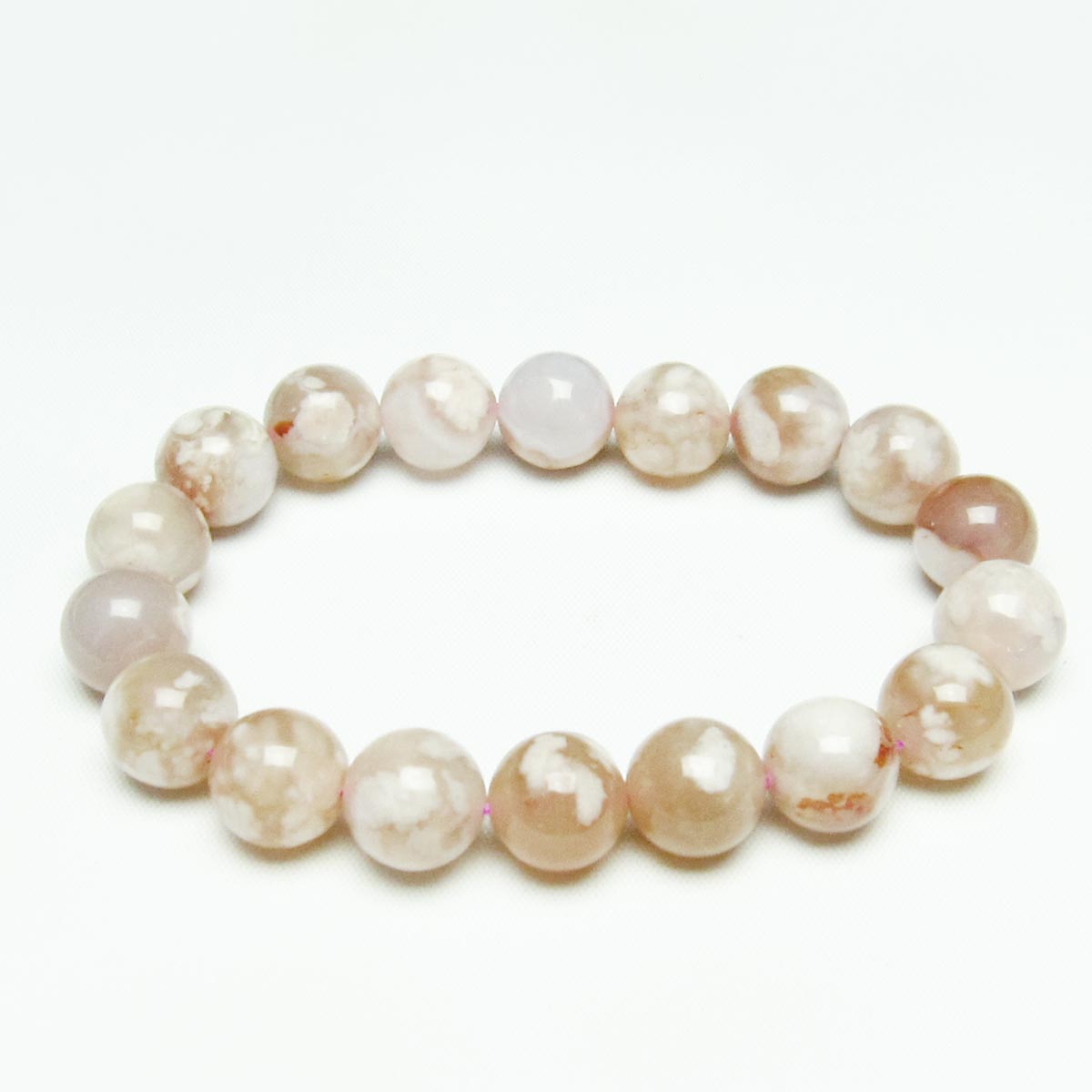 チェリーブロッサムアゲート ブレスレット 桜瑪瑙 12mm メール便可 [M便 1/10] 111-24608