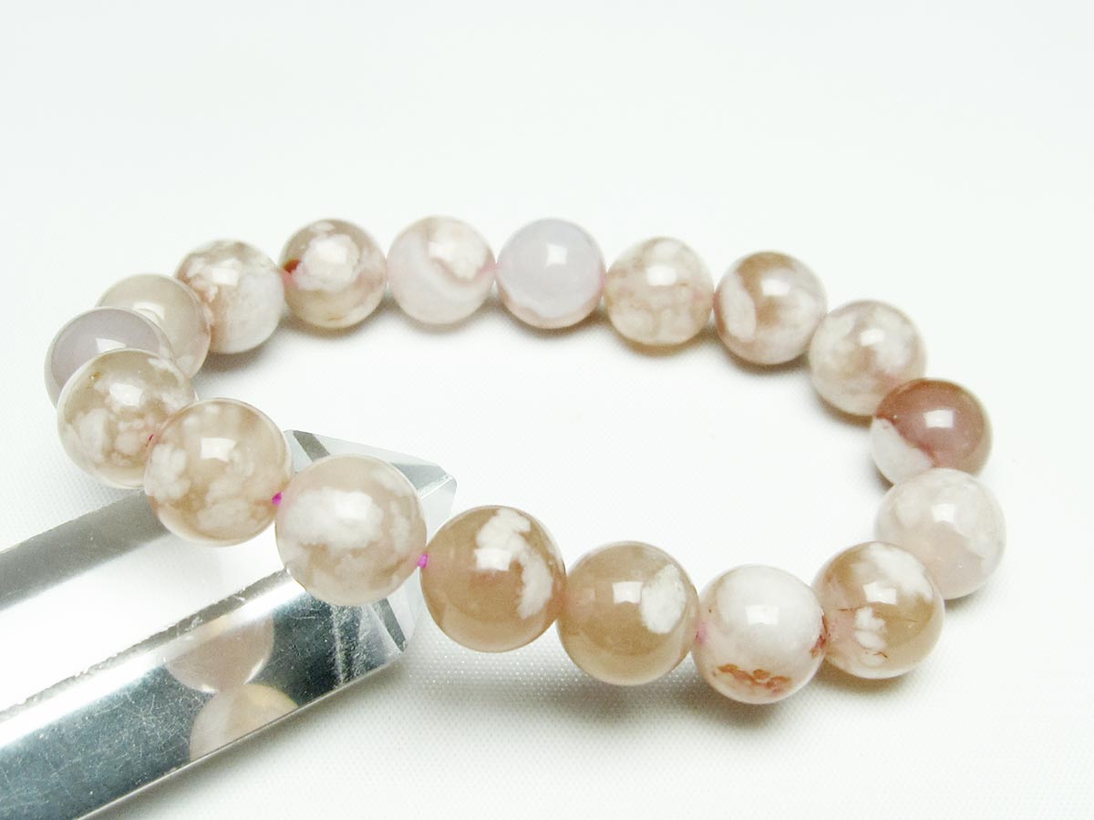 チェリーブロッサムアゲート ブレスレット 桜瑪瑙 12mm メール便可 [M便 1/10] 111-24608