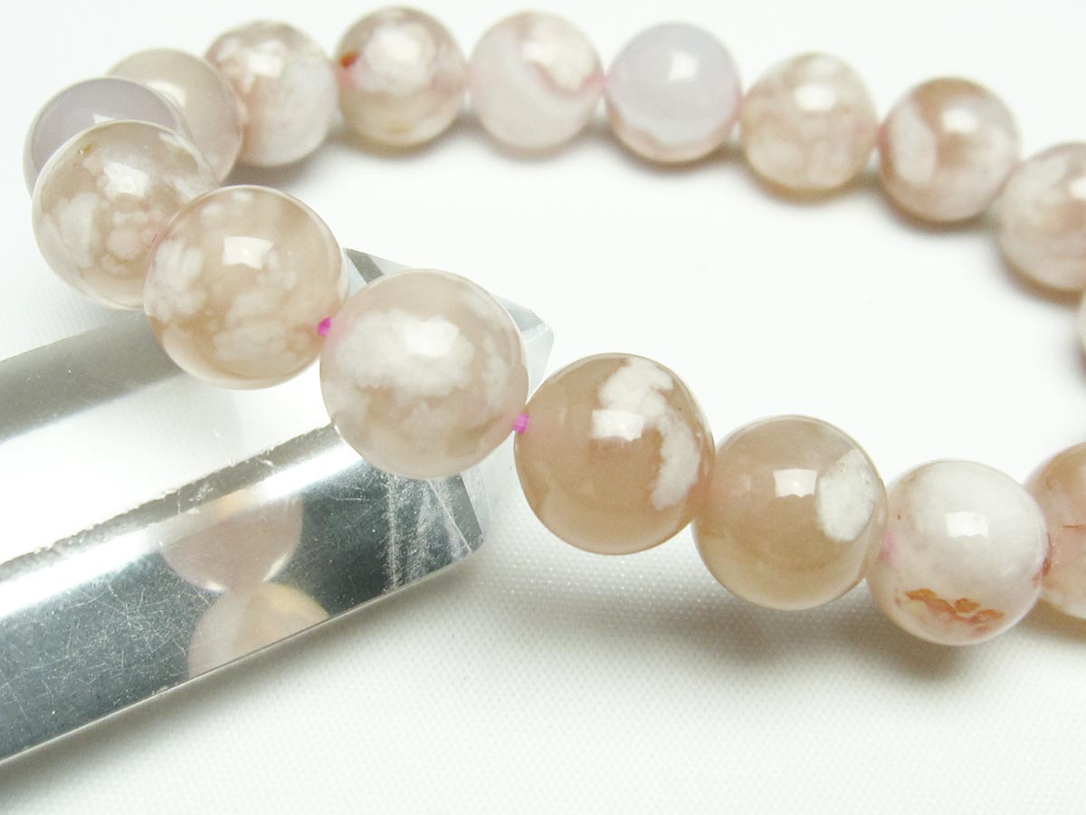 チェリーブロッサムアゲート ブレスレット 桜瑪瑙 12mm メール便可 [M便 1/10] 111-24608