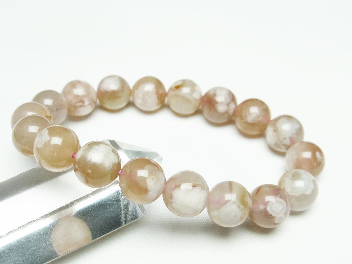 チェリーブロッサムアゲート ブレスレット 桜瑪瑙 12mm メール便可 [M便 1/10] 111-24610