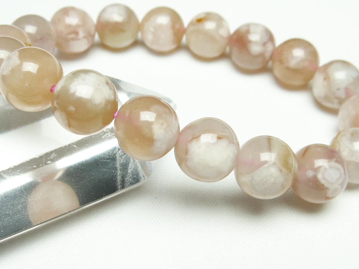 チェリーブロッサムアゲート ブレスレット 桜瑪瑙 12mm メール便可 [M便 1/10] 111-24610