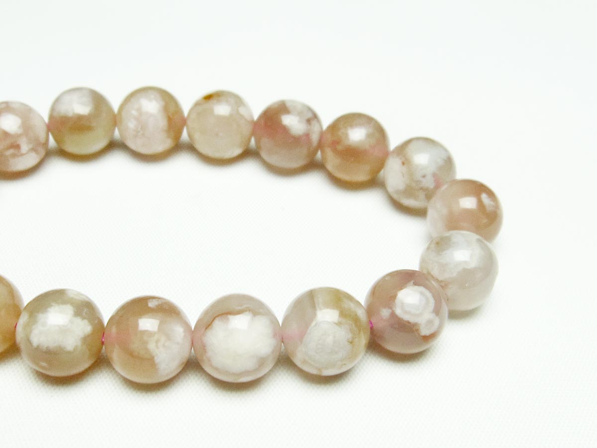 チェリーブロッサムアゲート ブレスレット 桜瑪瑙 12mm メール便可 [M便 1/10] 111-24610