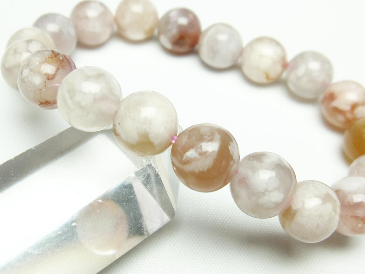 チェリーブロッサムアゲート ブレスレット 桜瑪瑙 11mm メール便可 [M便 1/10] 111-24614