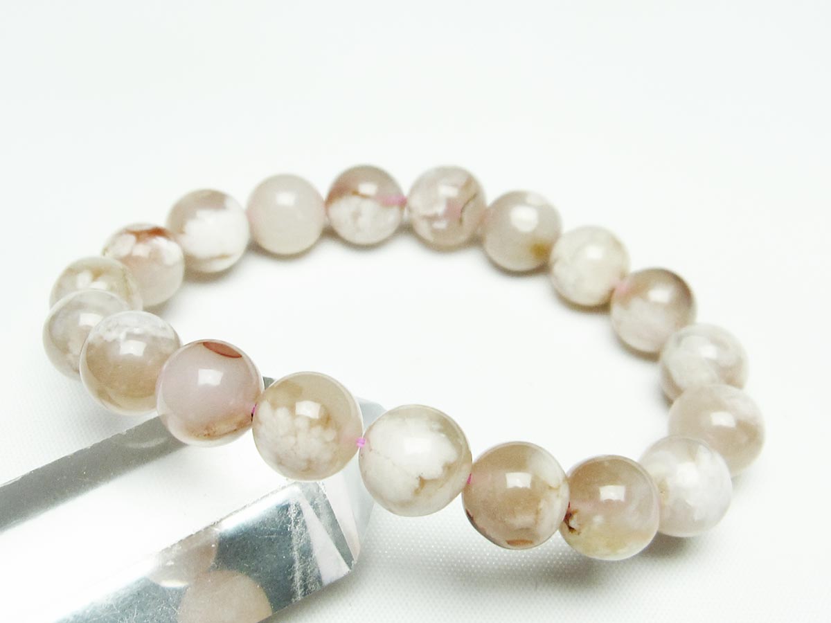 チェリーブロッサムアゲート ブレスレット 桜瑪瑙 11mm メール便可 [M便 1/10] 111-24617 【sold out】