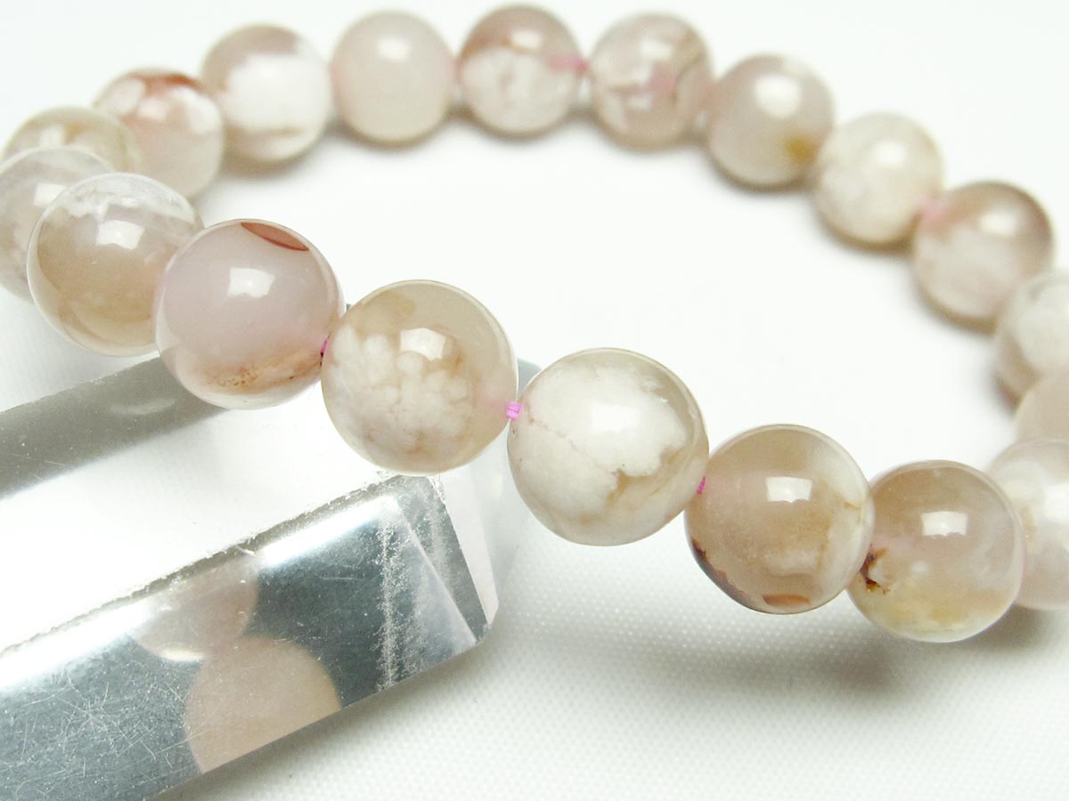 チェリーブロッサムアゲート ブレスレット 桜瑪瑙 11mm メール便可 [M便 1/10] 111-24617 【sold out】