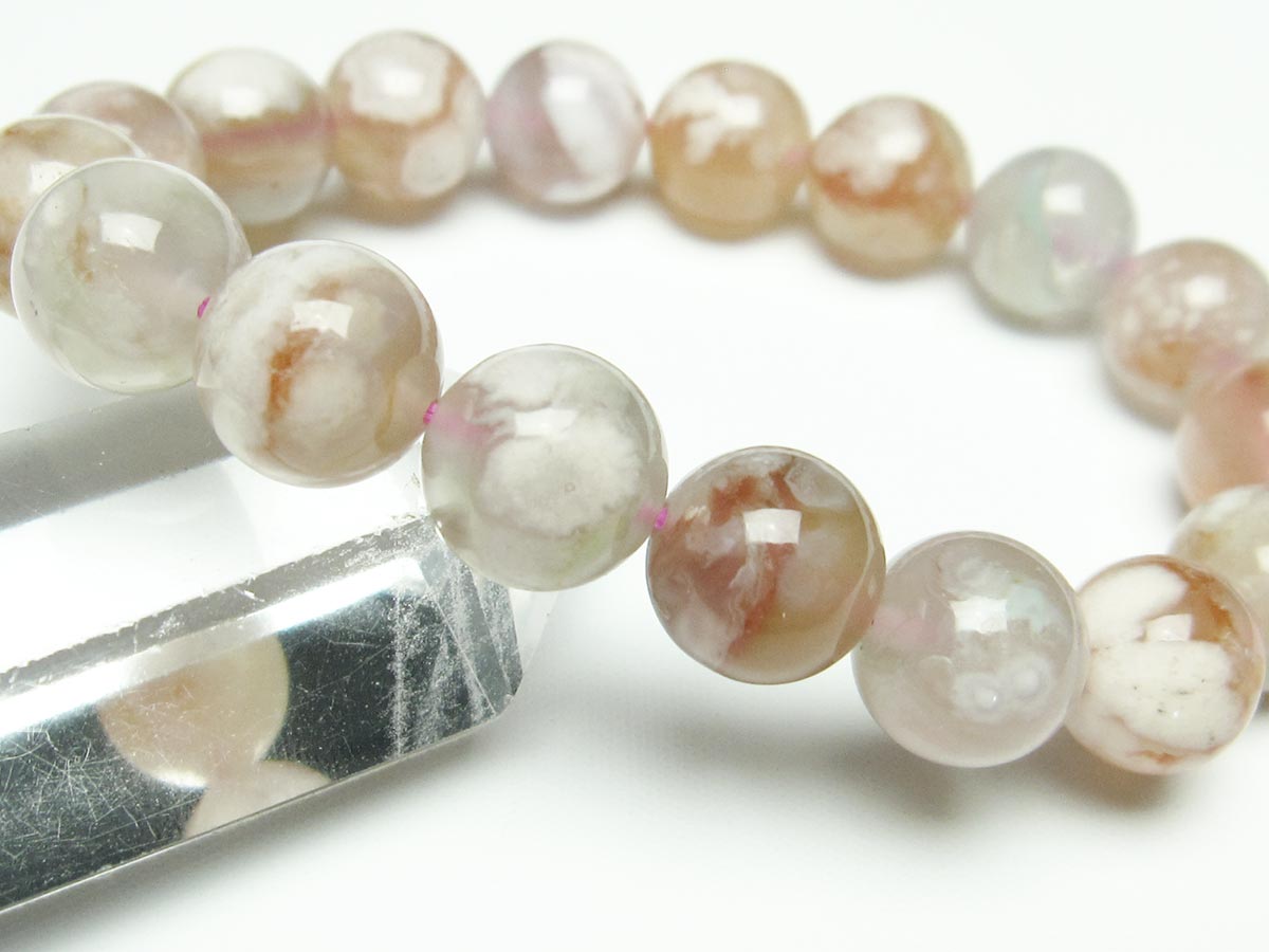 チェリーブロッサムアゲート ブレスレット 桜瑪瑙 12mm メール便可 [M便 1/10] 111-26374
