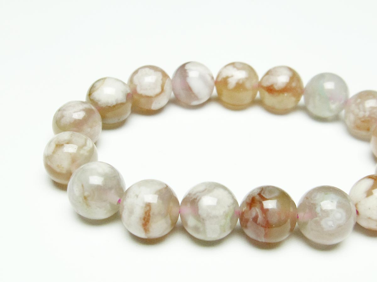 チェリーブロッサムアゲート ブレスレット 桜瑪瑙 12mm メール便可 [M便 1/10] 111-26374