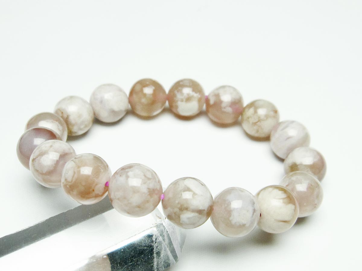 チェリーブロッサムアゲート ブレスレット 桜瑪瑙 12mm メール便可 [M便 1/10] 111-26376