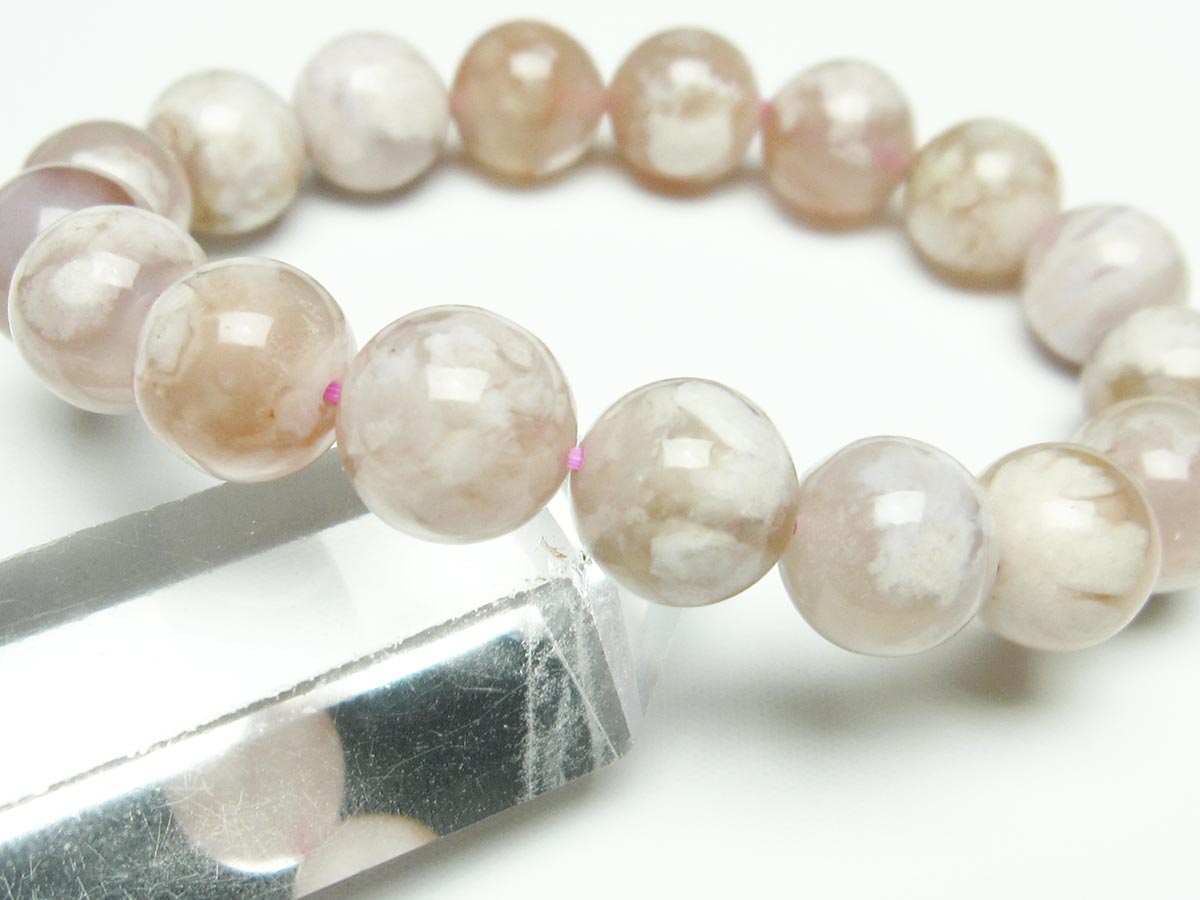 チェリーブロッサムアゲート ブレスレット 桜瑪瑙 12mm メール便可 [M便 1/10] 111-26376
