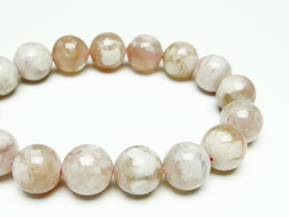 チェリーブロッサムアゲート ブレスレット 桜瑪瑙 12mm メール便可 [M便 1/10] 111-26376