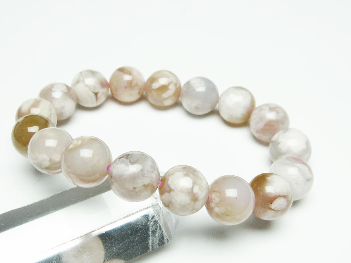 チェリーブロッサムアゲート ブレスレット 桜瑪瑙 13mm メール便可 [M便 1/10] 111-26377