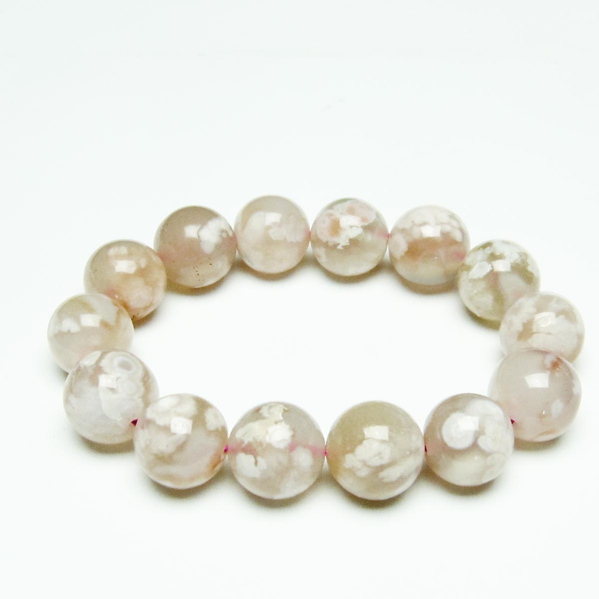 チェリーブロッサムアゲート ブレスレット 桜瑪瑙 15mm メール便可 [M便 1/10] 111-26388