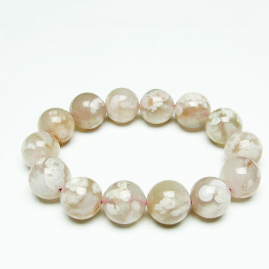 チェリーブロッサムアゲート ブレスレット 桜瑪瑙 15mm メール便可 [M便 1/10] 111-26388