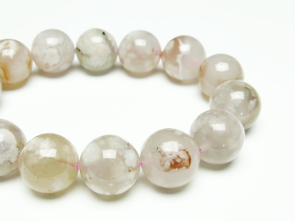 チェリーブロッサムアゲート ブレスレット 桜瑪瑙 15mm メール便可 [M便 1/10] 111-26395