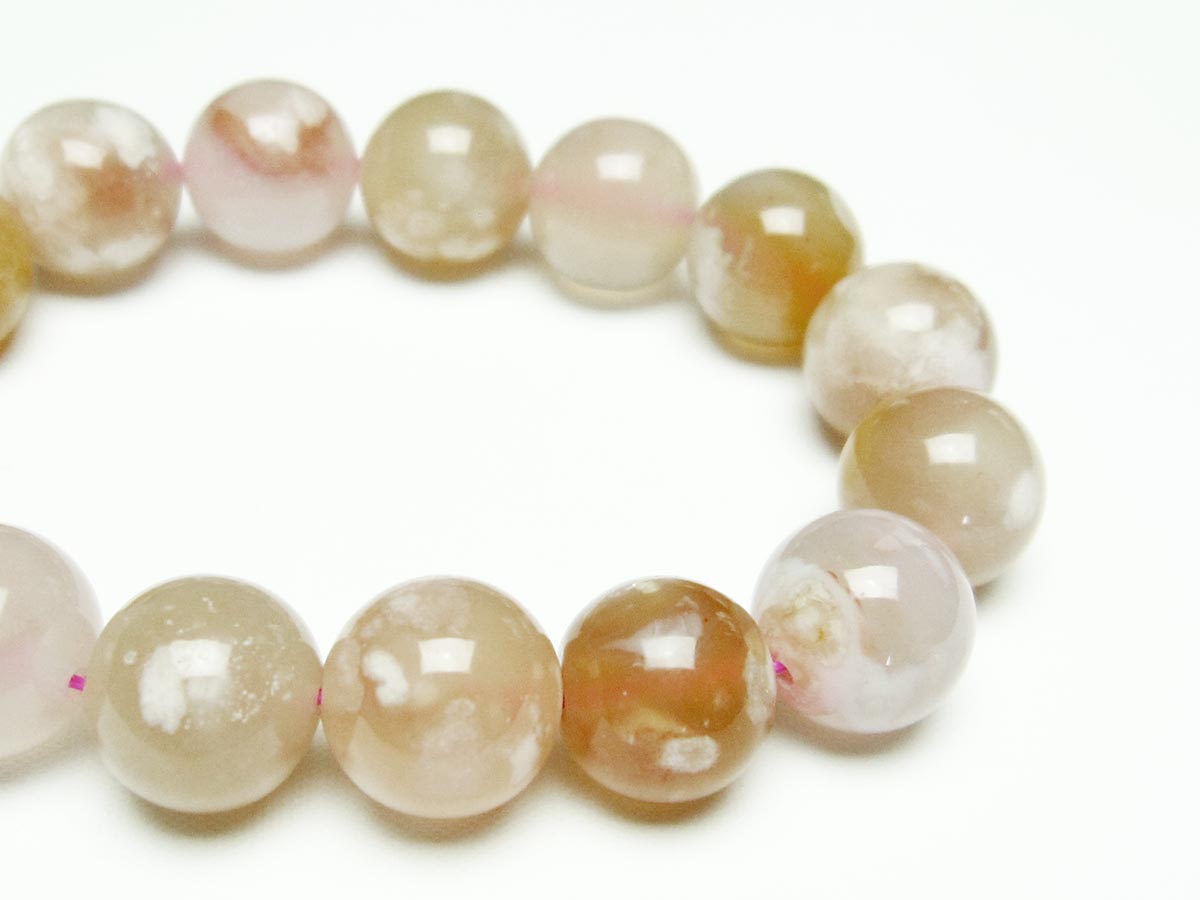チェリーブロッサムアゲート ブレスレット 桜瑪瑙 14mm メール便可 [M便 1/10] 111-26398