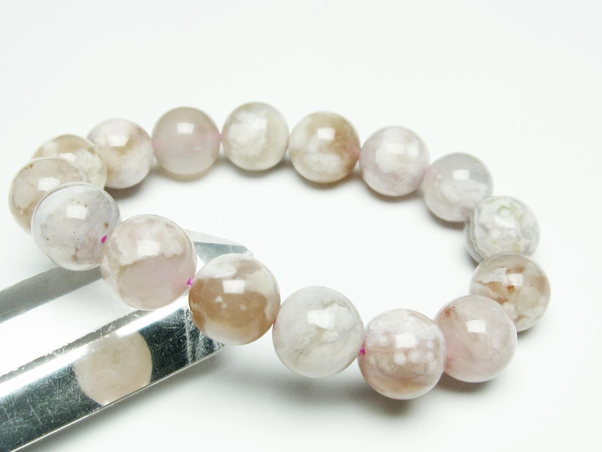 チェリーブロッサムアゲート ブレスレット 桜瑪瑙 13mm メール便可 [M便 1/10] 111-26403