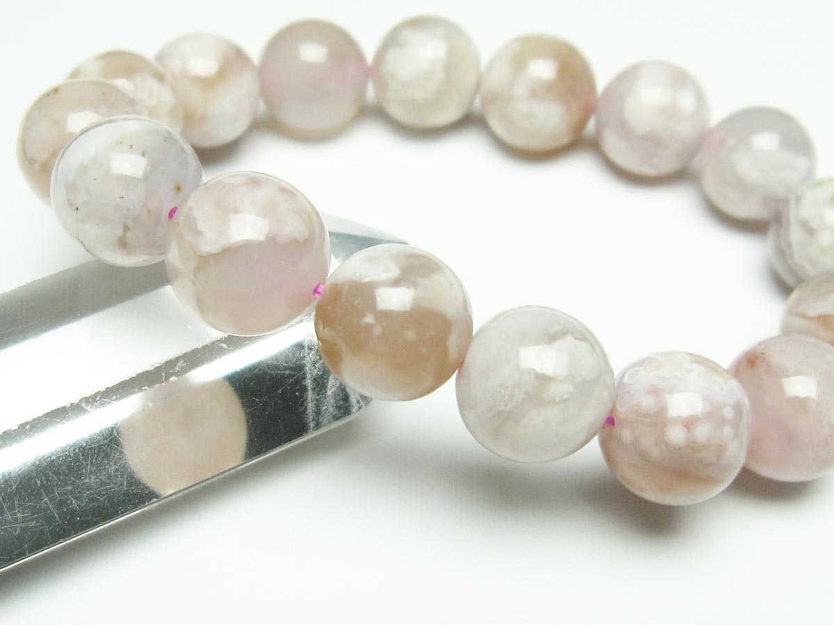 チェリーブロッサムアゲート ブレスレット 桜瑪瑙 13mm メール便可 [M便 1/10] 111-26403