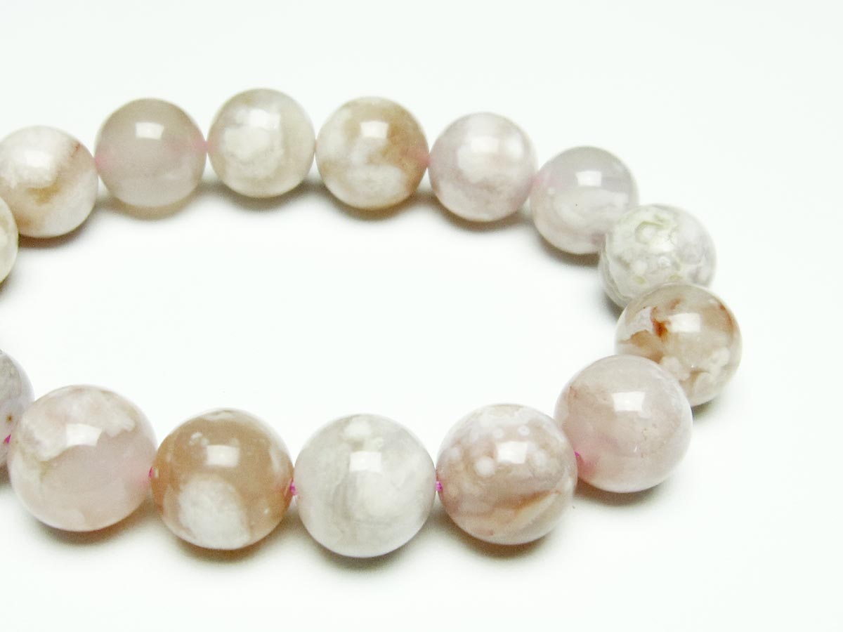 チェリーブロッサムアゲート ブレスレット 桜瑪瑙 13mm メール便可 [M便 1/10] 111-26403