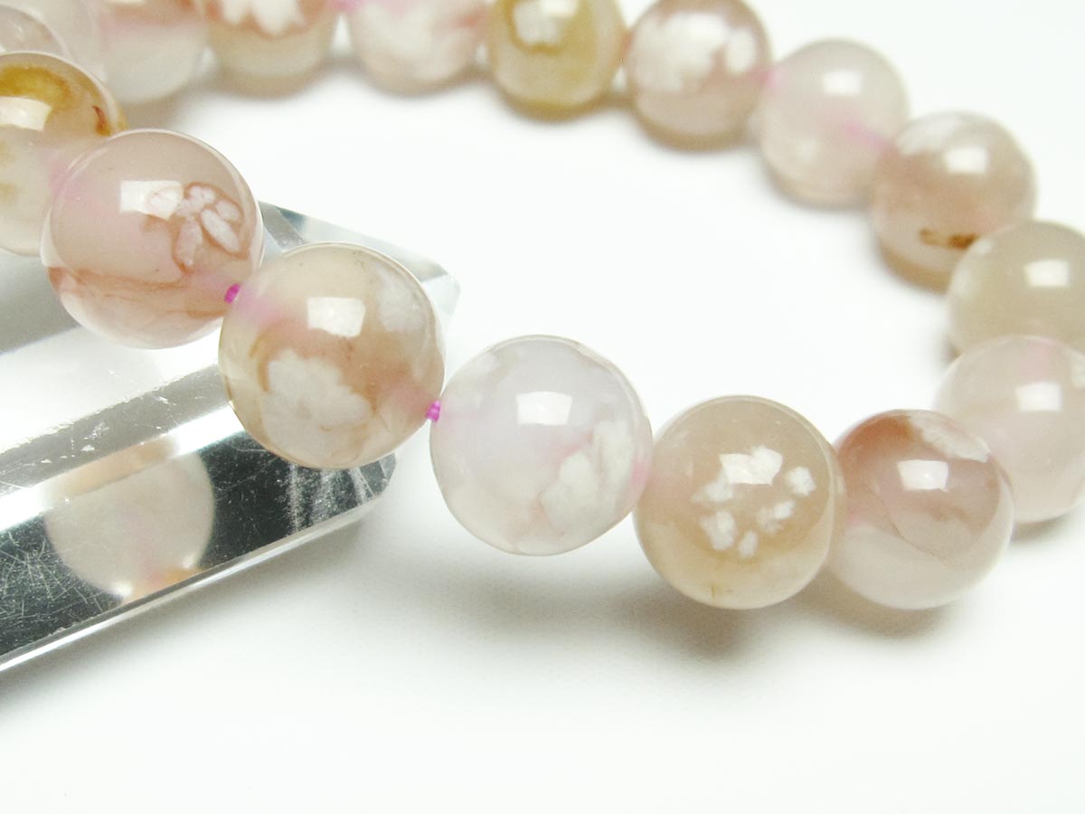 チェリーブロッサムアゲート ブレスレット 桜瑪瑙 13mm メール便可 [M便 1/10] 111-26407