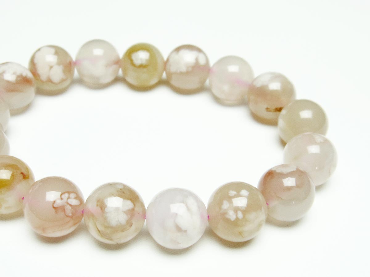 チェリーブロッサムアゲート ブレスレット 桜瑪瑙 13mm メール便可 [M便 1/10] 111-26407