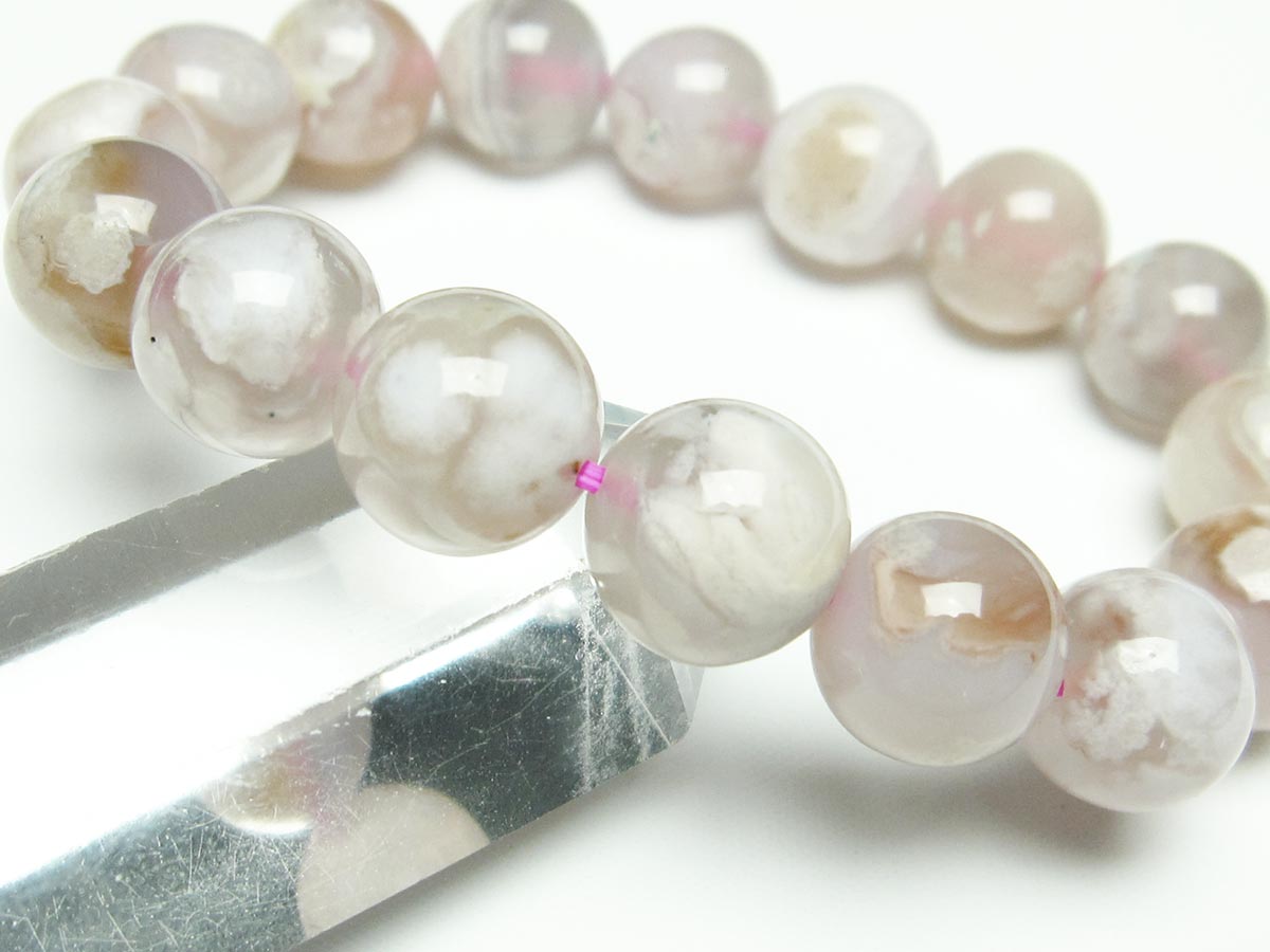 チェリーブロッサムアゲート ブレスレット 桜瑪瑙 13mm メール便可 [M便 1/10] 111-26409