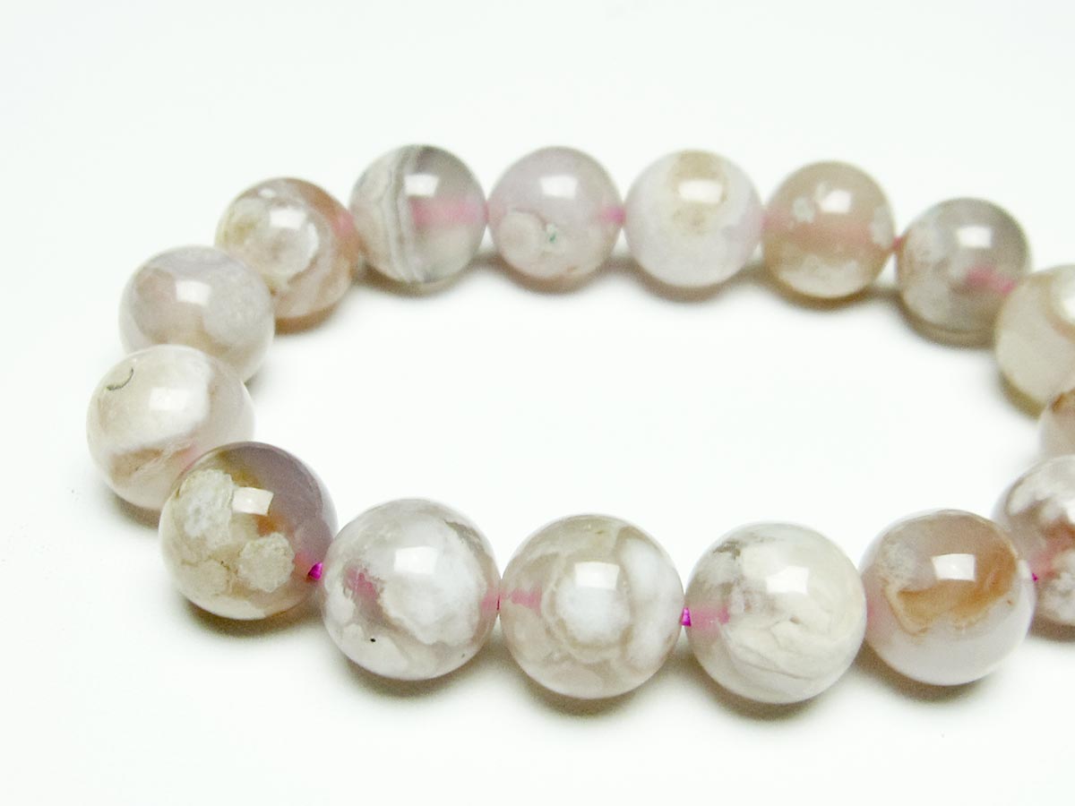 チェリーブロッサムアゲート ブレスレット 桜瑪瑙 13mm メール便可 [M便 1/10] 111-26409