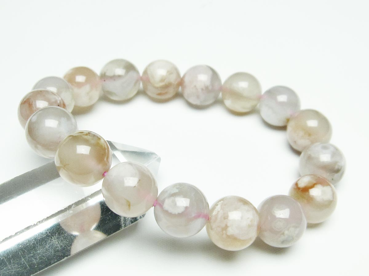 チェリーブロッサムアゲート ブレスレット 桜瑪瑙 13mm メール便可 [M便 1/10] 111-26410