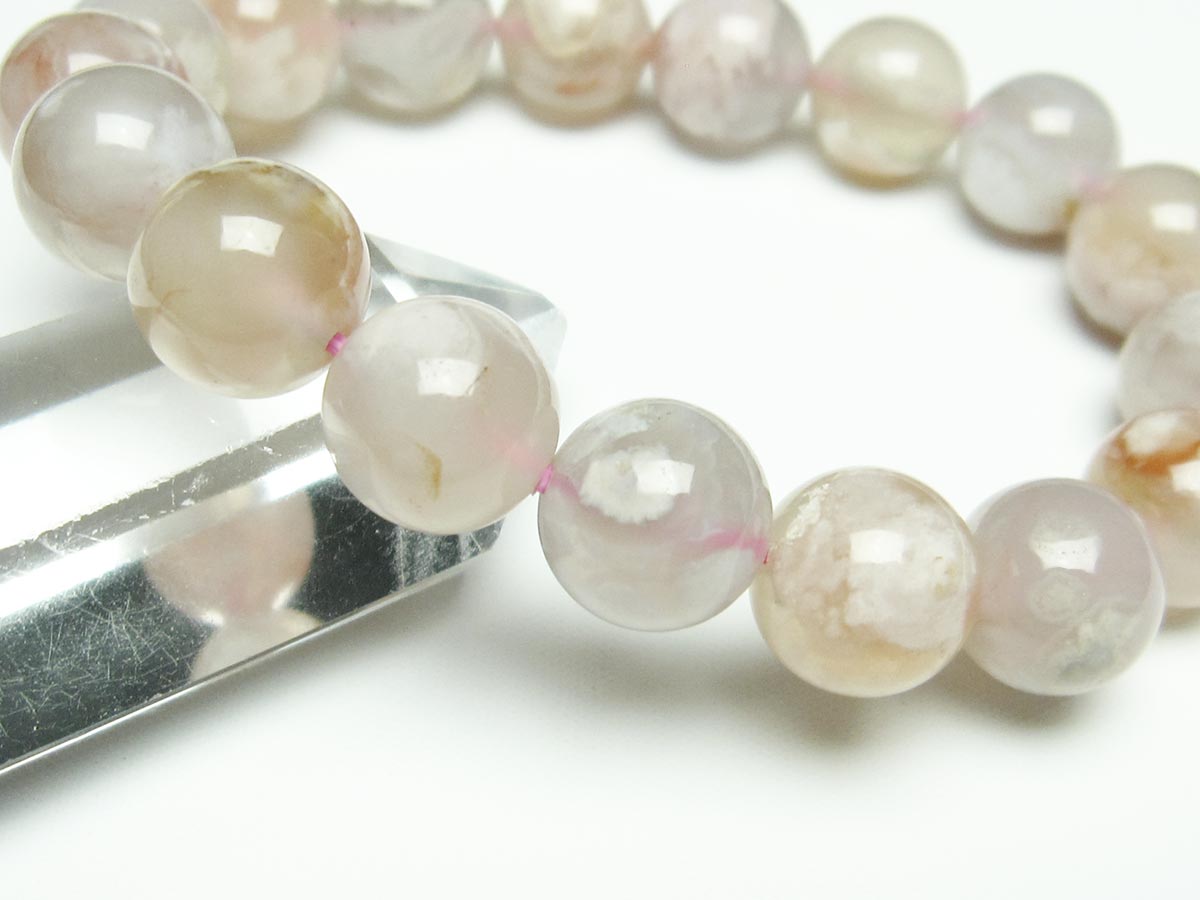 チェリーブロッサムアゲート ブレスレット 桜瑪瑙 13mm メール便可 [M便 1/10] 111-26410