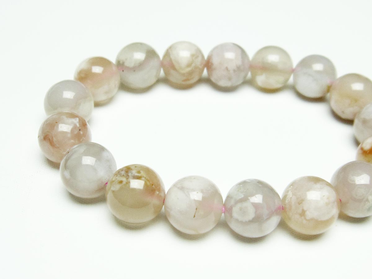 チェリーブロッサムアゲート ブレスレット 桜瑪瑙 13mm メール便可 [M便 1/10] 111-26410
