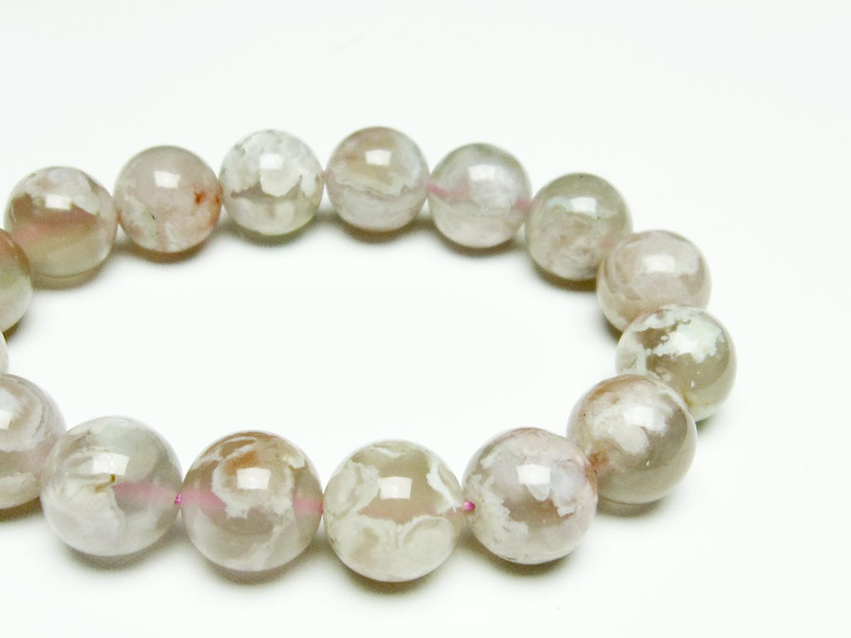 チェリーブロッサムアゲート ブレスレット 桜瑪瑙 14mm メール便可 [M便 1/10] 111-26411
