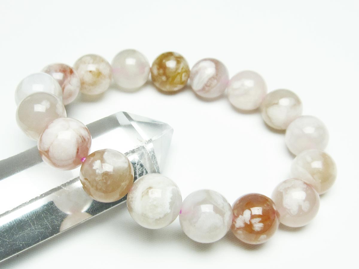 チェリーブロッサムアゲート ブレスレット 桜瑪瑙 13mm メール便可 [M便 1/10] 111-26412