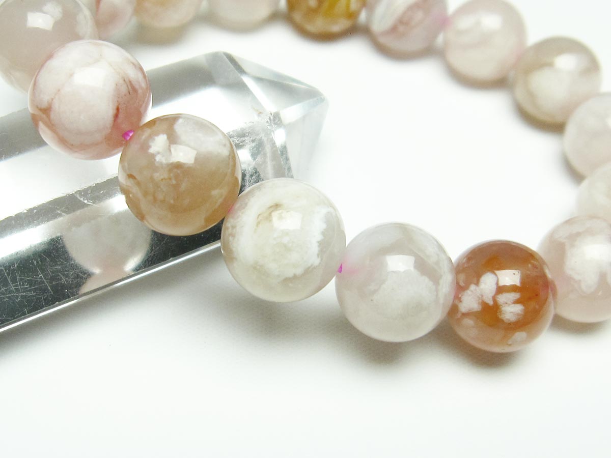 チェリーブロッサムアゲート ブレスレット 桜瑪瑙 13mm メール便可 [M便 1/10] 111-26412