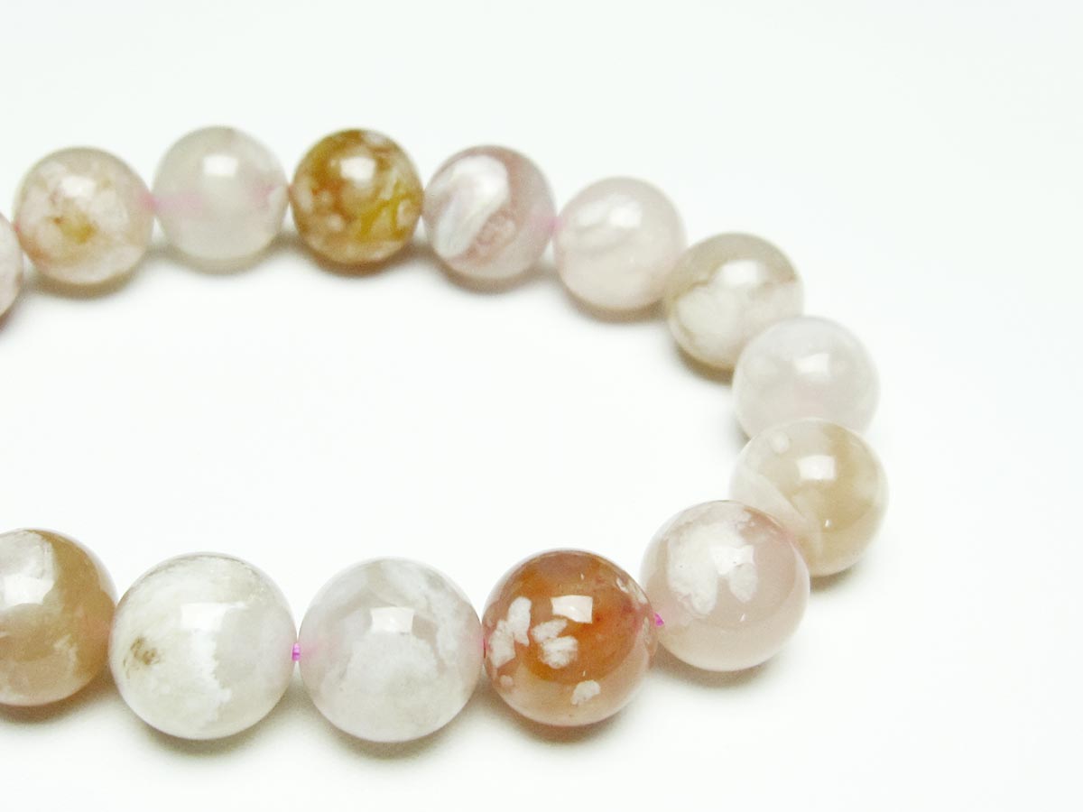 チェリーブロッサムアゲート ブレスレット 桜瑪瑙 13mm メール便可 [M便 1/10] 111-26412