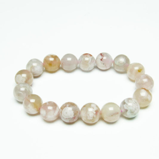 チェリーブロッサムアゲート ブレスレット 桜瑪瑙 12mm メール便可 [M便 1/10] 111-26414