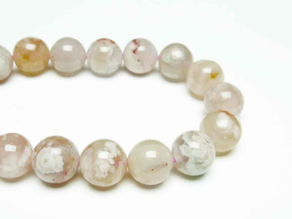 チェリーブロッサムアゲート ブレスレット 桜瑪瑙 12mm メール便可 [M便 1/10] 111-26414