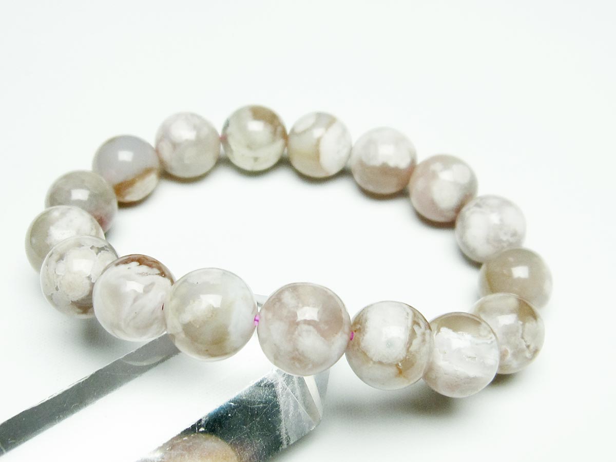 チェリーブロッサムアゲート ブレスレット 桜瑪瑙 12mm メール便可 [M便 1/10] 111-26415