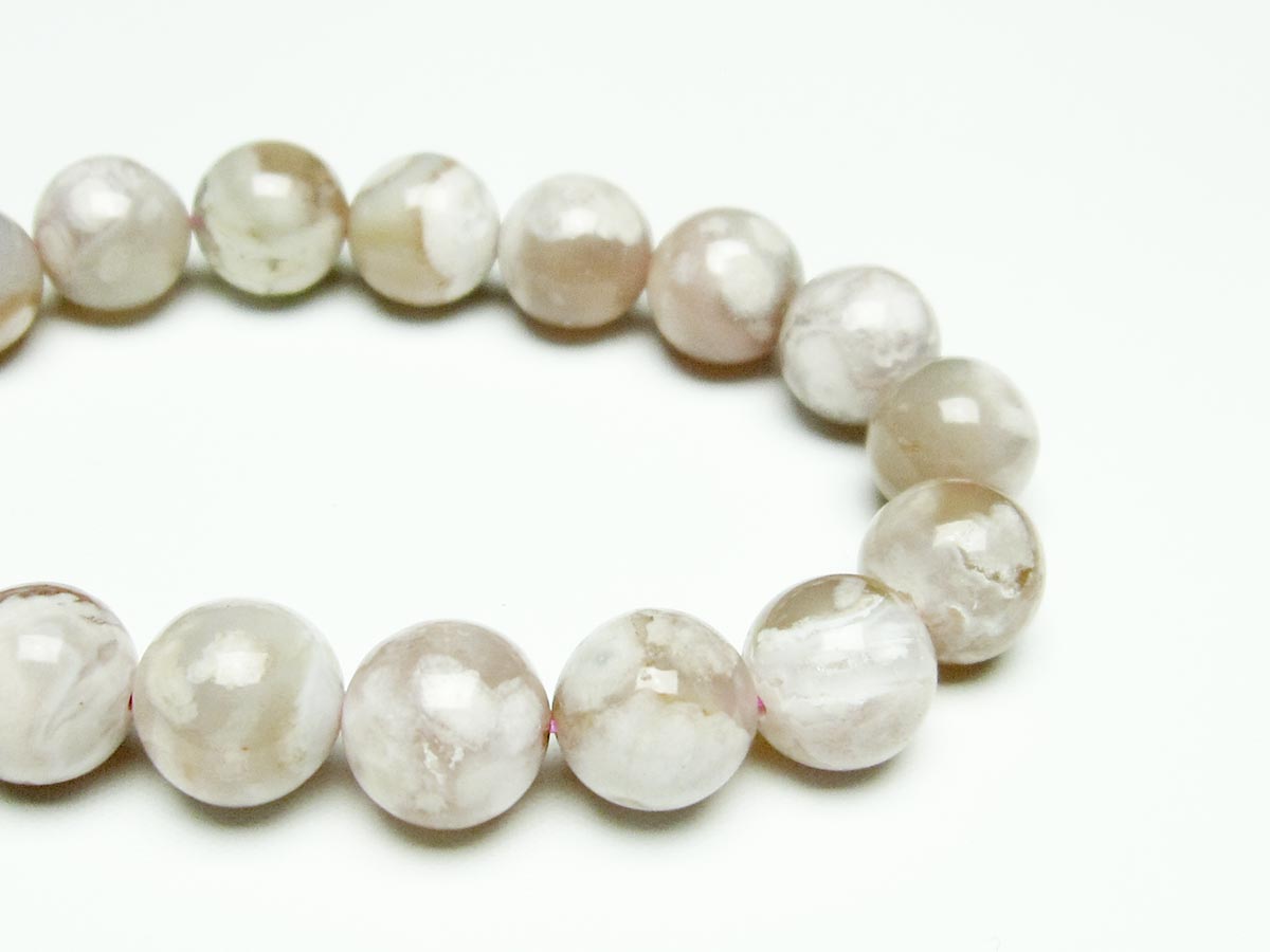 チェリーブロッサムアゲート ブレスレット 桜瑪瑙 12mm メール便可 [M便 1/10] 111-26415