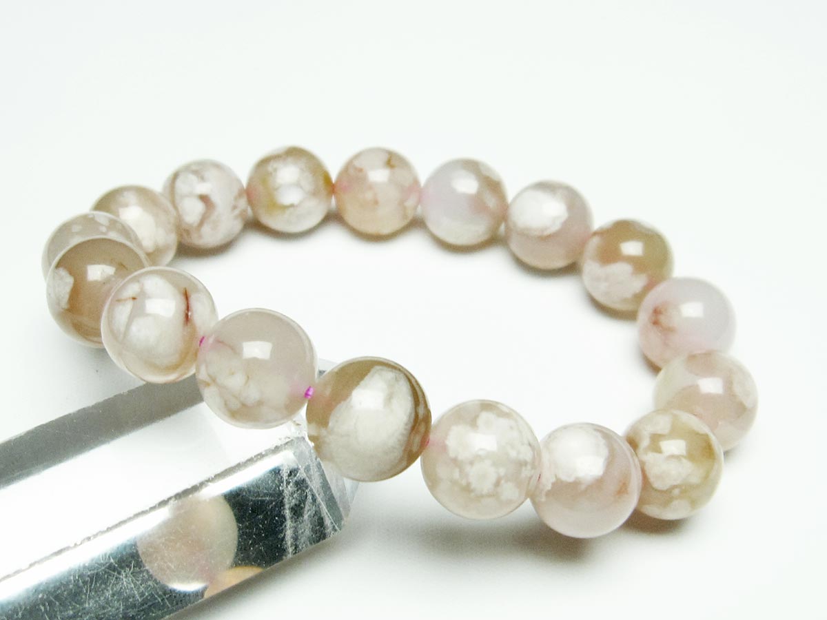 チェリーブロッサムアゲート ブレスレット 桜瑪瑙 12mm メール便可 [M便 1/10] 111-26417