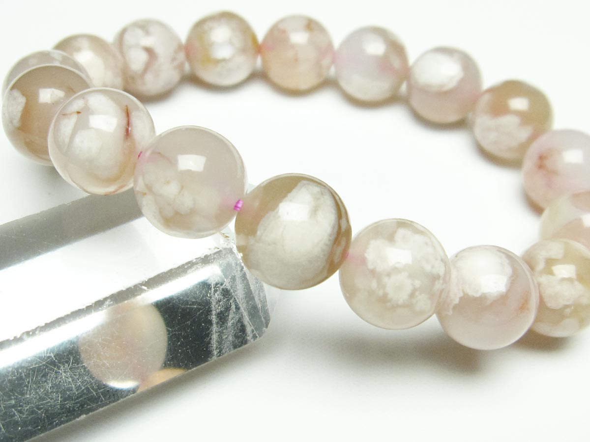 チェリーブロッサムアゲート ブレスレット 桜瑪瑙 12mm メール便可 [M便 1/10] 111-26417
