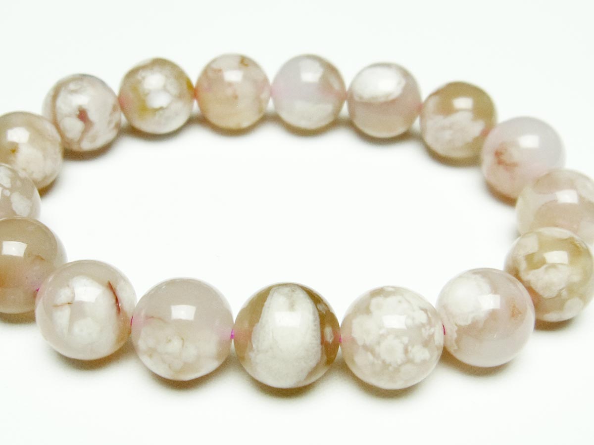 チェリーブロッサムアゲート ブレスレット 桜瑪瑙 12mm メール便可 [M便 1/10] 111-26417
