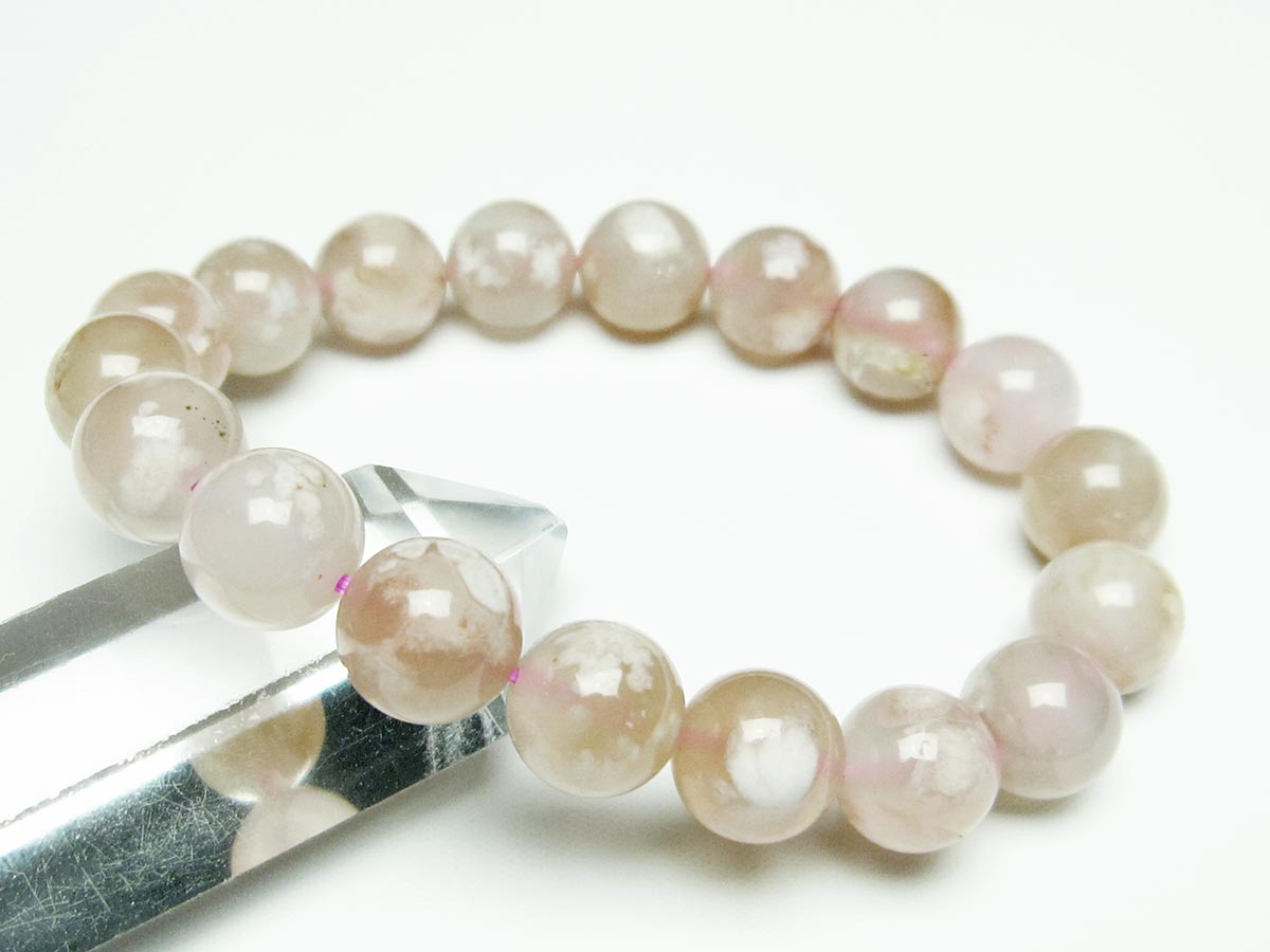 チェリーブロッサムアゲート ブレスレット 桜瑪瑙 12mm メール便可 [M便 1/10] 111-26418