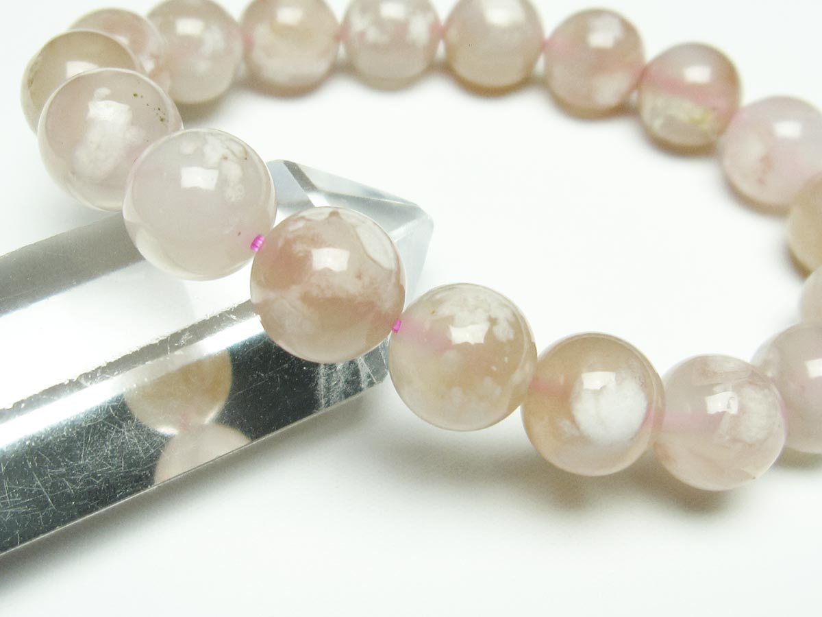 チェリーブロッサムアゲート ブレスレット 桜瑪瑙 12mm メール便可 [M便 1/10] 111-26418