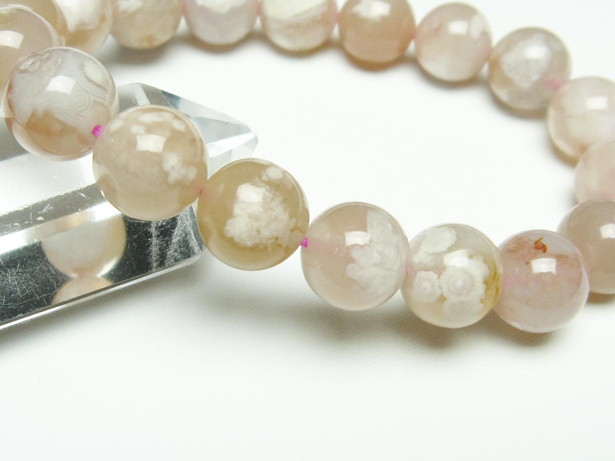 チェリーブロッサムアゲート ブレスレット 桜瑪瑙 12mm メール便可 [M便 1/10] 111-26435